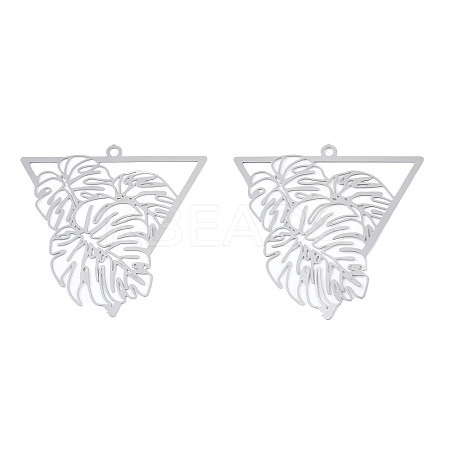 Non-Tarnish 201 Stainless Steel Filigree Pendants STAS-S118-058-1