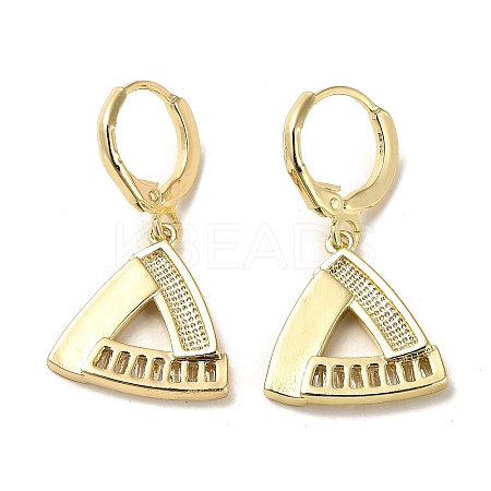 Brass Micro Pave Cubic Zirconia Dangle Leverback Earrings KK-K355-25G-1