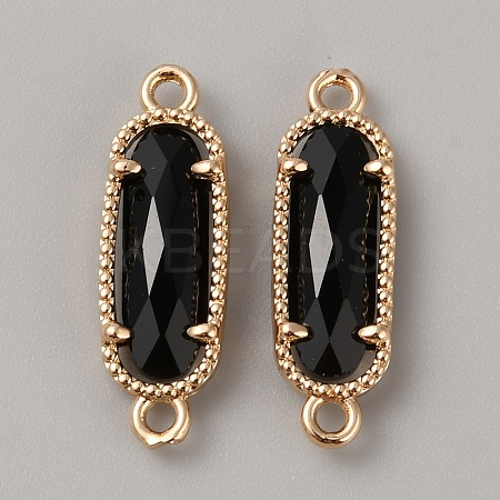 Golden Plated Brass Pave Glass Connector Charms LS-FIND-WH0110-728G-02-1