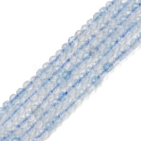 Grade A Natural Aquamarine Beads Strands X-G-E411-19F-2mm-1