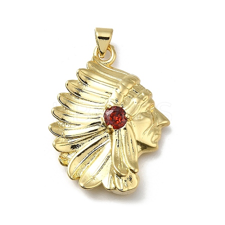 Brass Micro Pave Cubic Zirconia Pendants KK-C090-46G-1