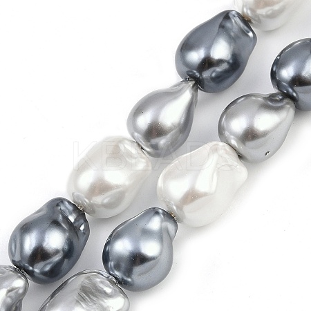 Electroplated Glass Beads Strands GLAA-H039-06D-1