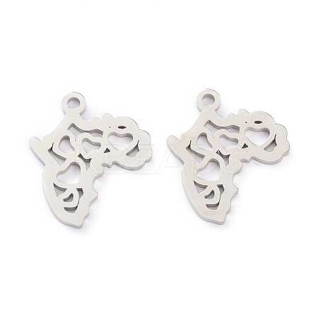 Non-Tarnish 304 Stainless Steel Pendants STAS-D007-04S-1