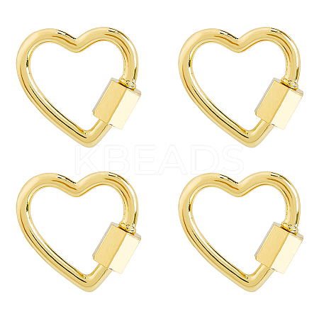 4Pcs Brass Screw Carabiner Lock Charms KK-DC0004-65-1