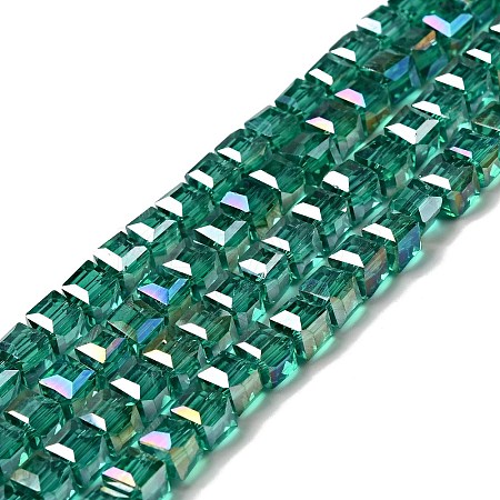 Electroplate Glass Beads Strands EGLA-R030-6x6mm-11-1