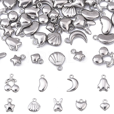 36Pcs 9 Styles 304 Stainless Steel Mixed Shapes Charms STAS-YW0002-79-1