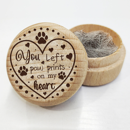 Beech Wooden Engraved My First Curl Box CON-WH0121-001-1