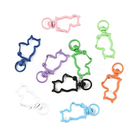 15Pcs Spray Painted Eco-Friendly Alloy Swivel Snap Hooks Clasps FIND-YW0010-15-1