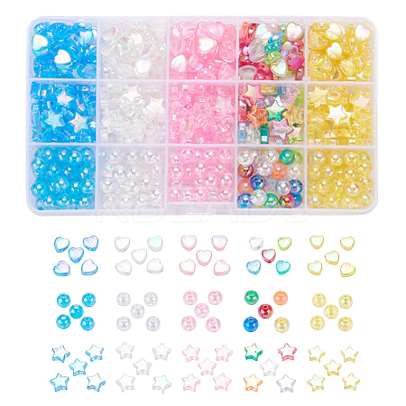 630Pcs 15 Style Eco-Friendly Transparent Acrylic Beads TACR-YW0001-35-1