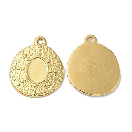Ion Plating(IP) 304 Stainless Steel Pendant Cabochon Settings STAS-L020-025G-1