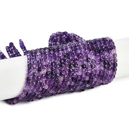 Natural Purple Fluorite Beads Strands G-P553-E02-03-1