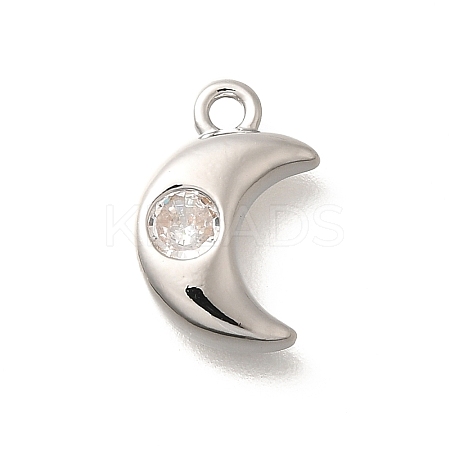 Brass Micro Pave Cubic Zirconia Charms KK-C085-22P-1