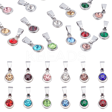 Zinc Alloy Rhinestone Pendants ALRI-PH0001-17-RS-1