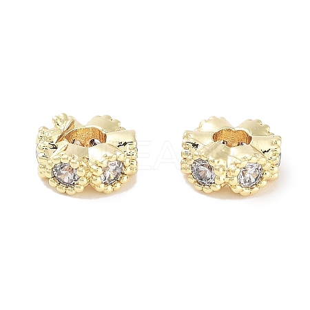Brass Micro Pave Cubic Zirconia Beads KK-C051-32G-02-1