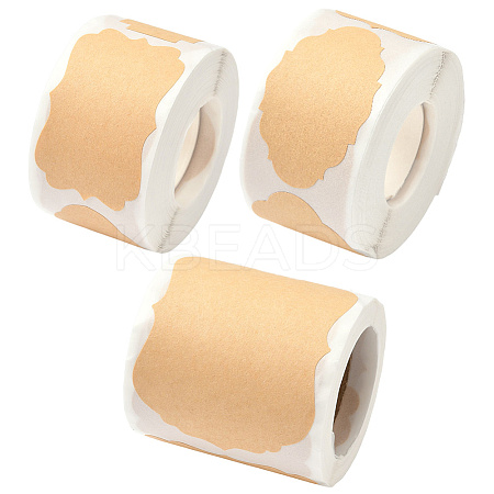3 Rolls 3 Styles 600Pcs Kraft Paper Label Sticker DIY-BBC0002-68-1