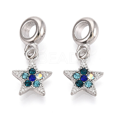 Rack Plating Alloy European Dangle Charms MPDL-N039-048-1