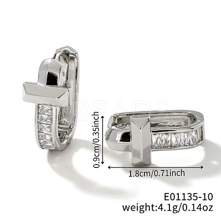 Geometric U-shaped Brass Hoop Earrings for Women SW5755-10-1