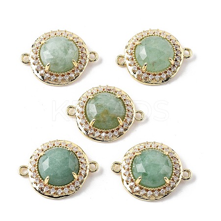 Natural Green Aventurine Faceted Connector Charms G-H323-03G-10-1