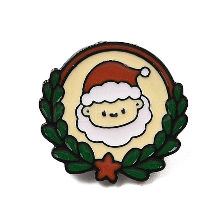 Christmas Theme Zinc Alloy Enamel Pin Brooch for Backpack Clothes JEWE-R003-01EB-05-1