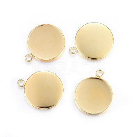 Rack Plating 304 Stainless Steel Pendant Cabochon Settings LS-STAS-F191-14G-F-1