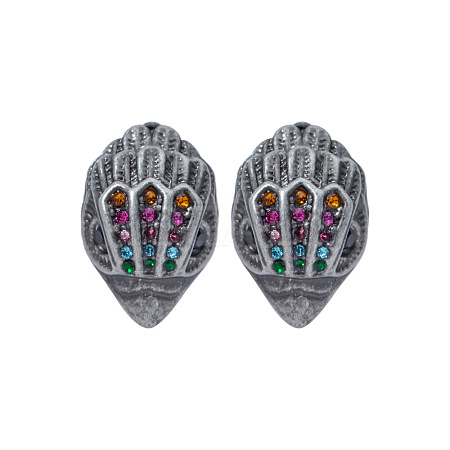 Bird Head Brass Micro Pave Cubic Zirconia Stud Earrings FS-WGB6FCA-04-1