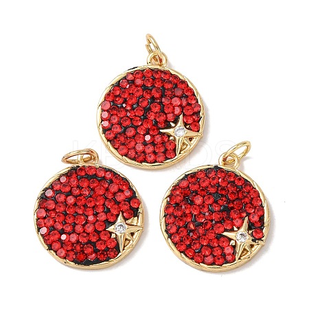 Brass Micro Pave Cubic Zirconia Pendants KK-C143-47G-02-1