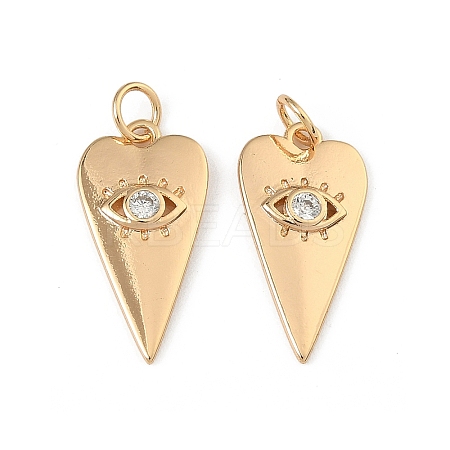 Brass Micro Pave Clear Cubic Zirconia Pendants KK-A280-15G-1