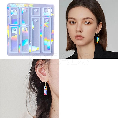 Rectangle Shape Holographic Pendant DIY Silicone Mold LS-DIY-K063-07-1