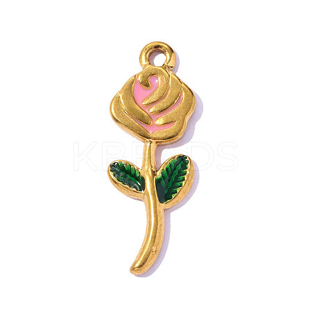 304 Stainless Steel Enamel Pendants STAS-OY019-54G-1