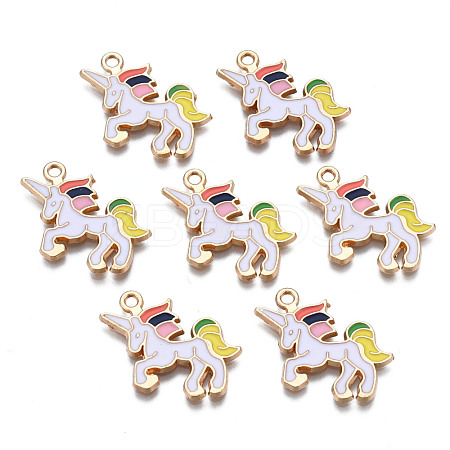 Rack Plating Alloy Enamel Pendants ENAM-T011-136B-1