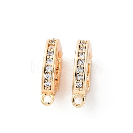 Brass Micro Pave Cubic Zirconia Fold Over Clasps KK-D360-12G-1