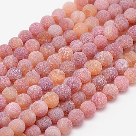 Natural Weathered Agate Beads Strands G-G589-8mm-05-1