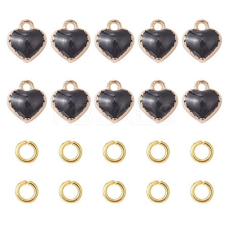 Heart Alloy Enamel Charms ENAM-YW0002-85D-1