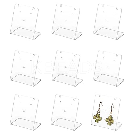 10Pcs Rectangle Acrylic Slant Back Earring Display Stands EDIS-FG0001-65-1
