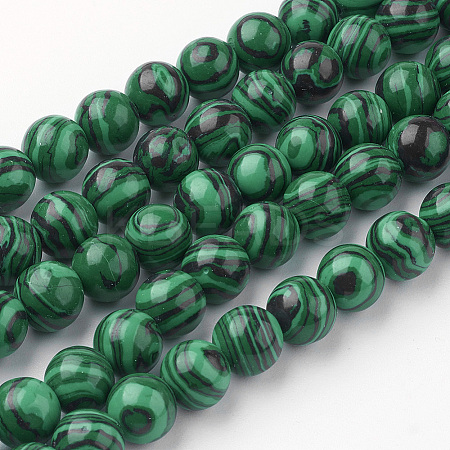 Synthetic Malachite Bead Strands G-G735-70-8mm-1