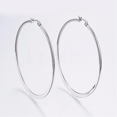 304 Stainless Steel Big Hoop Earrings EJEW-F105-15P-1