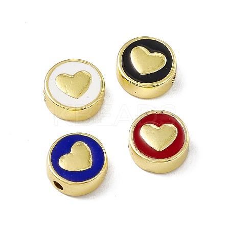 Brass Enamel Beads KK-F814-06G-M-1