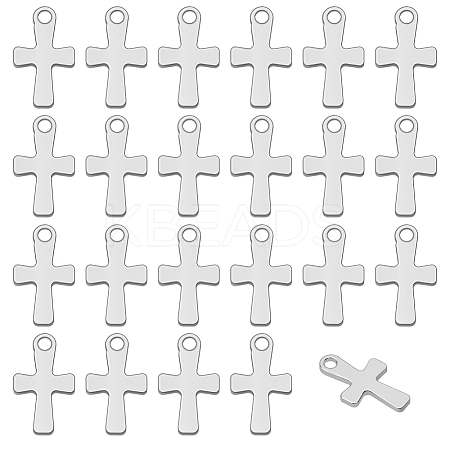 200Pcs Cross 304 Stainless Steel Charms STAS-ME0001-72-1