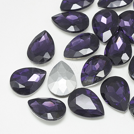 Pointed Back Glass Rhinestone Cabochons RGLA-T081-10x14mm-16-1