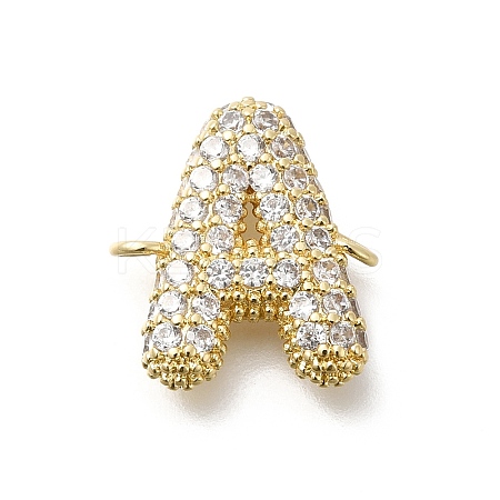 Brass Micro Pave Cubic Zirconia Letter Links KK-I717-04A-1