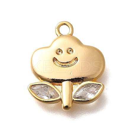 Brass Micro Pave Cubic Zirconia Pendants KK-K294-07G-1