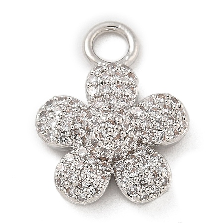 Rack Plating Brass Micro Pave Cubic Zirconia Pendants KK-A234-018P-1