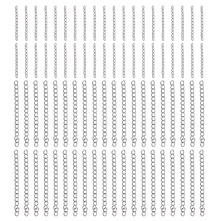 120Pcs 2 Styles 304 Stainless Steel Curb Chains Extender STAS-DC0016-81P-1