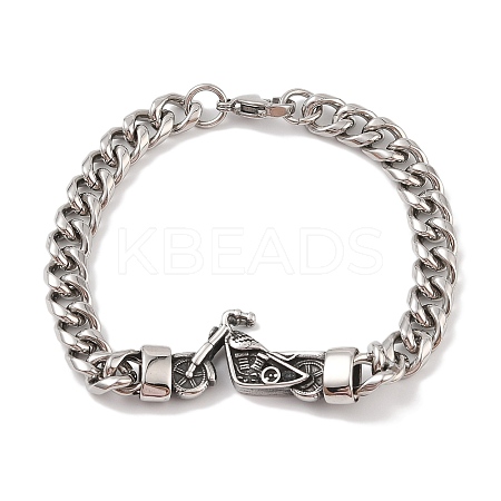 304 Stainless Steel Viking Motorcycle Link Chain Bracelets for Men BJEW-B096-39AS-1