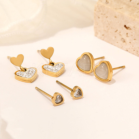 Shell Heart Stud Earrings Sets AN4728-3-1