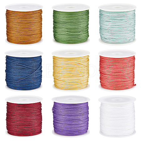 9 Rolls 9 Colors Nylon Braided Cord NWIR-SC0001-06-1