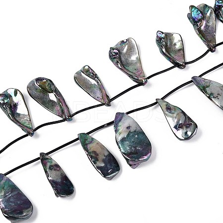AB Color Plated Dyed Natural Freshwater Shell Beads Strands SHEL-T020-55B-1