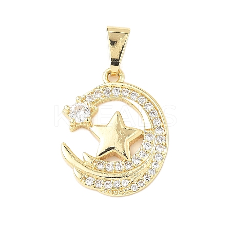 Brass Micro Pave Cubic Zirconia Pendants KK-D357-16F-G-1