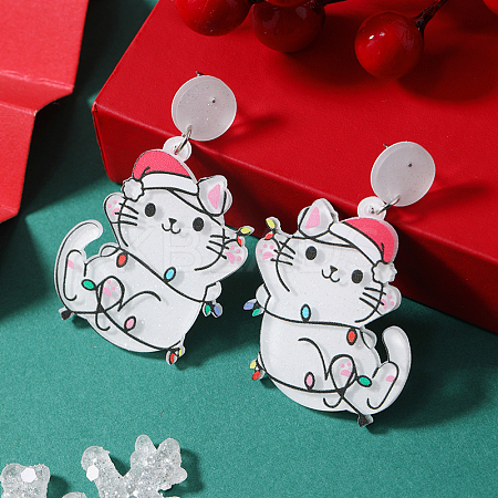 Festive Christmas Acrylic Stud Earrings for Holiday Season Celebration KD3160-1-1