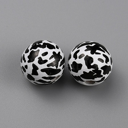 Printed Wood Beads WOOD-SZC0001-07A-1